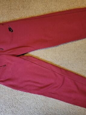 Nike red Joggers with Black Swoosh